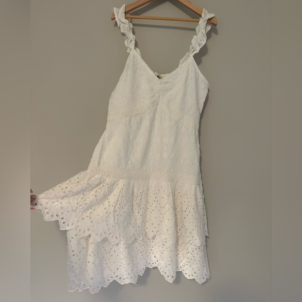 White eyelet mini dress size small NWT